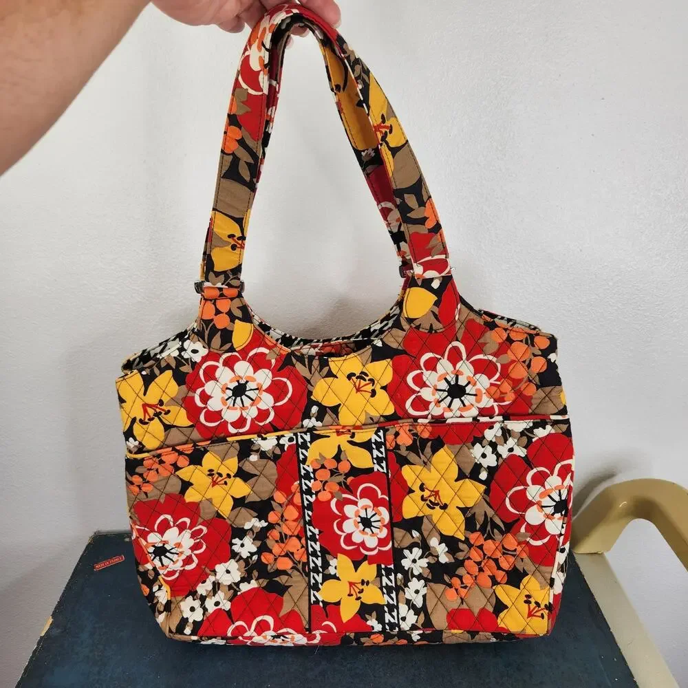 Vera Bradley Laptop Carryall Bittersweeat Floral Pattern Retired Houndstooth